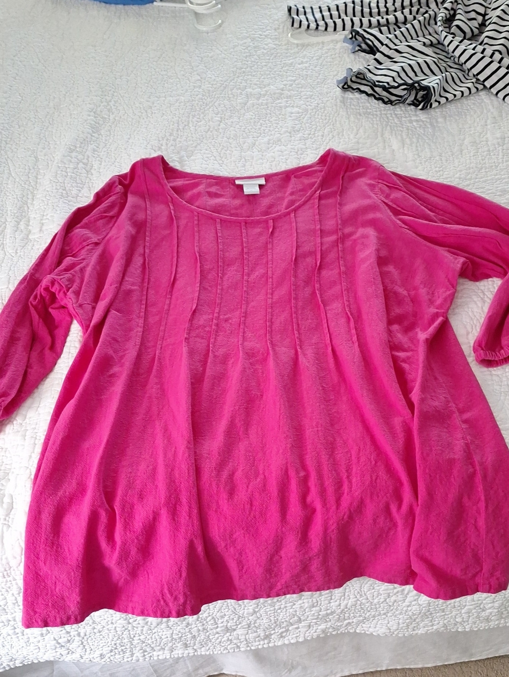 Soft Surroundings 2x Pink Shirt Top Tunic Pleats Pleated